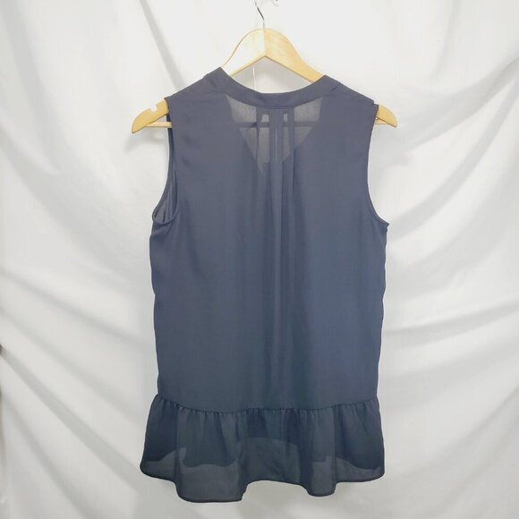 Banana Republic Black Sheer Sleeveless Boho Ruffle hem Tank Top NWT size S (A-2) - Picture 3 of 10
